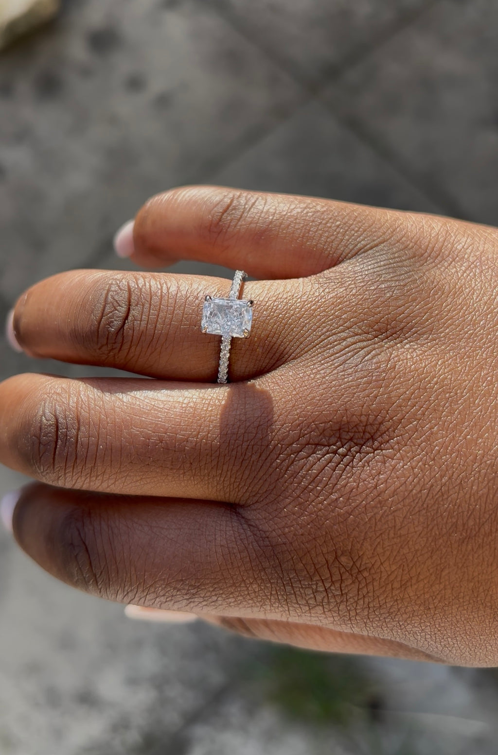 Pre-Order Aurielle Mini Radient-Cut Sterling Silver Ring