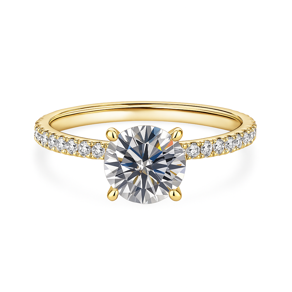 Pre-Order Eternal Radiance Round -Cut 2ct 14k Gold Plated Moissanite Ring