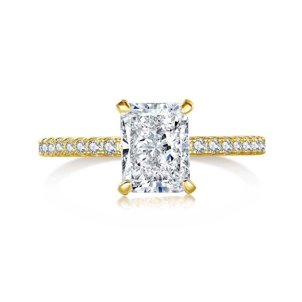 Pre-Order Aurielle Mini Radient-Cut 18K Gold Plated Ring